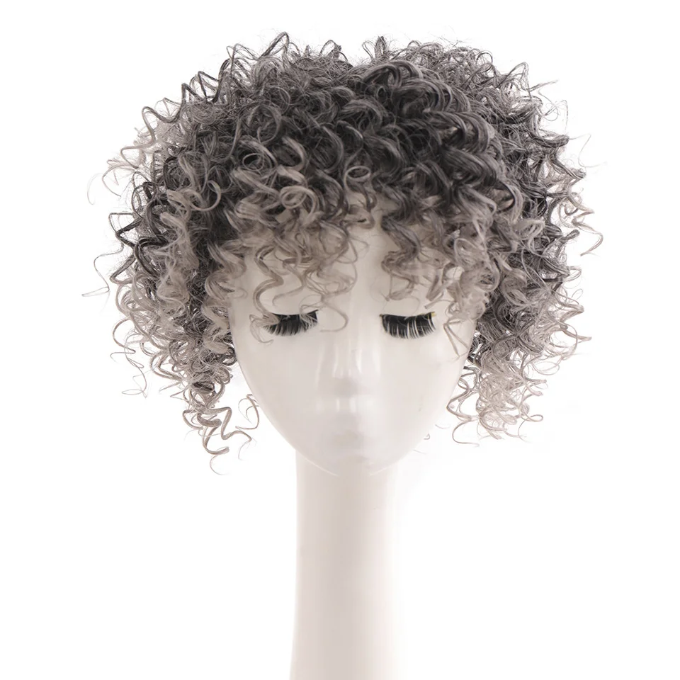 Synthetic Hair For Women Clip-on hair Hairpieces Kinky Curly explosive hair short curly wigs