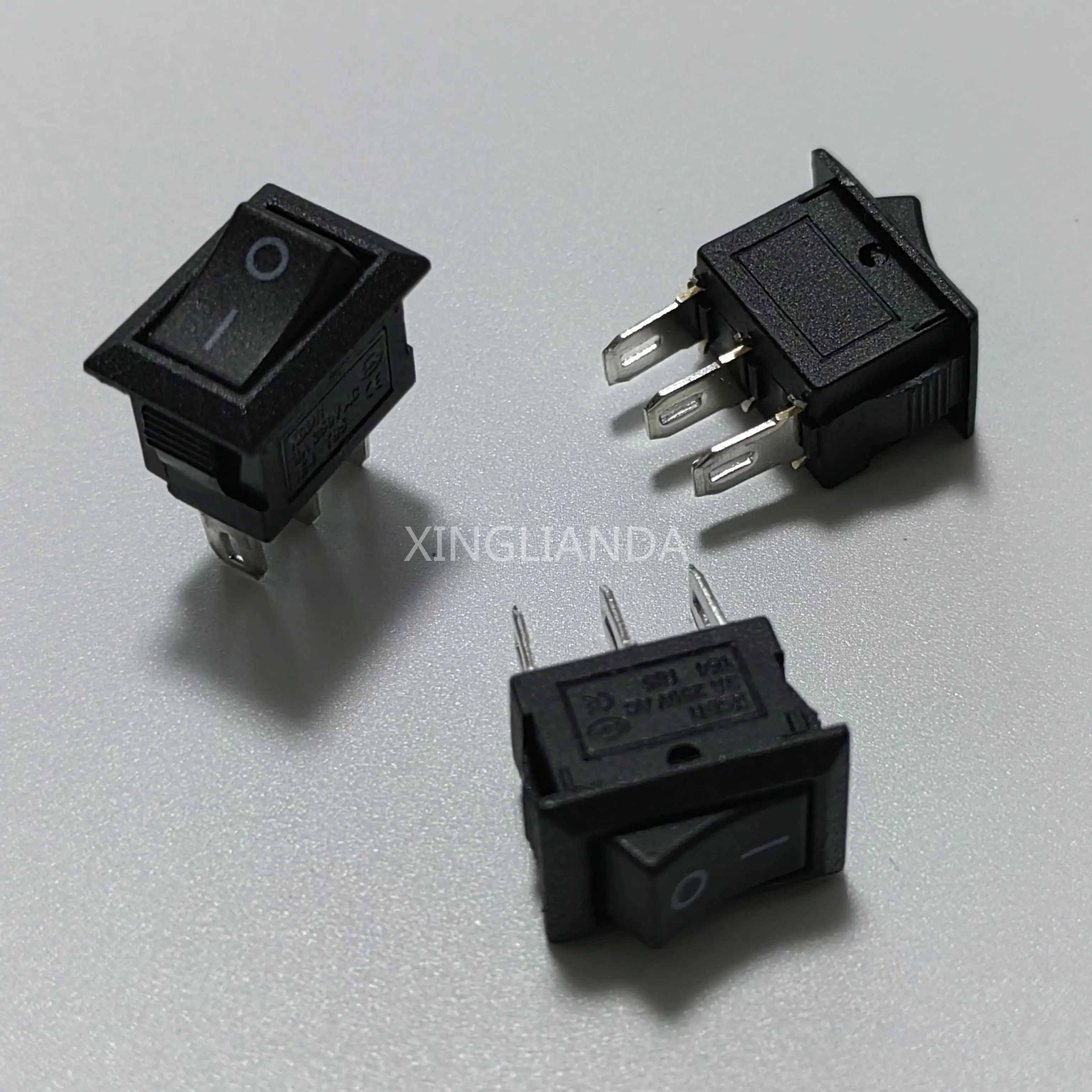 20PCS KCD1-11 10X15MM Rocker Push Button Mini Switch 3A 250VAC 6A 125VAC 3Pin Snap-in On/Off 10*15 Black Red image 2