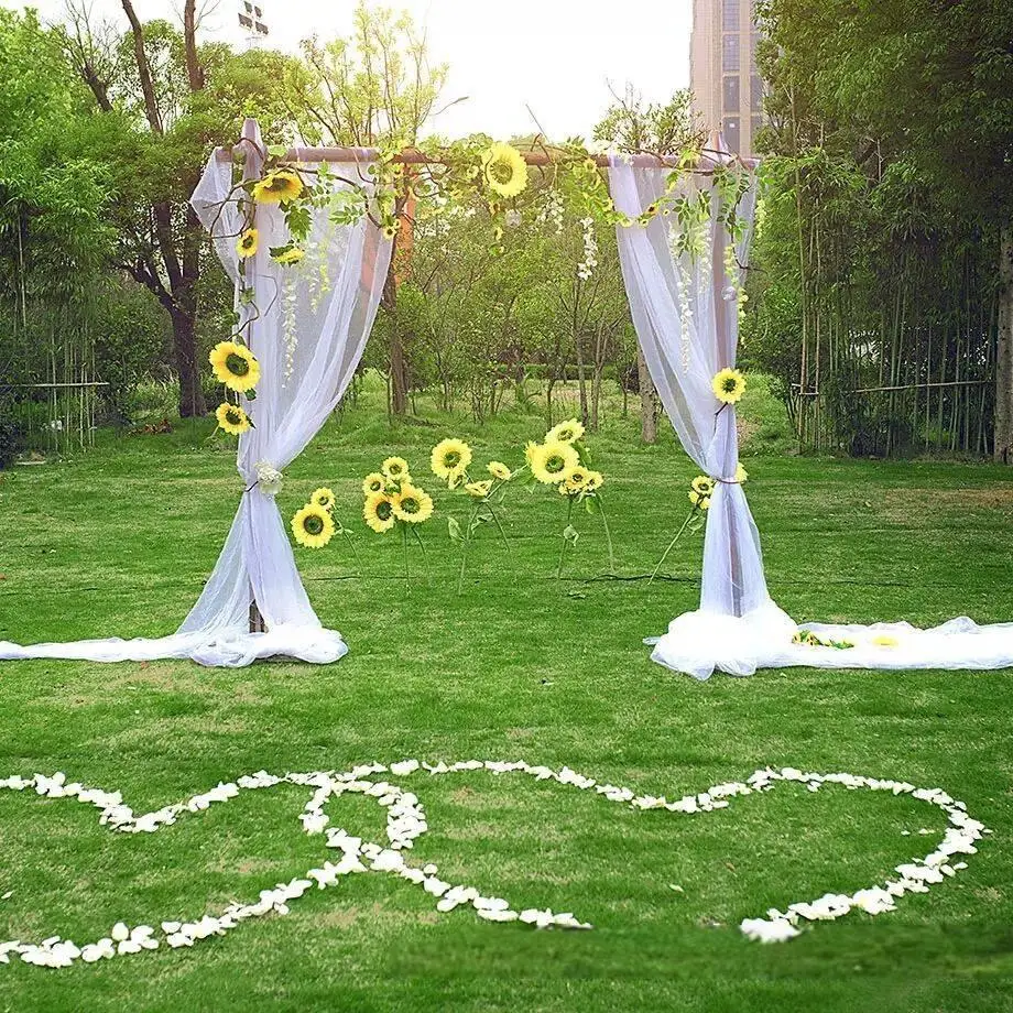 1PC 500cm*48cm gauze gauze wedding layout arch decoration garden party stairs chair back decoration organza view 3