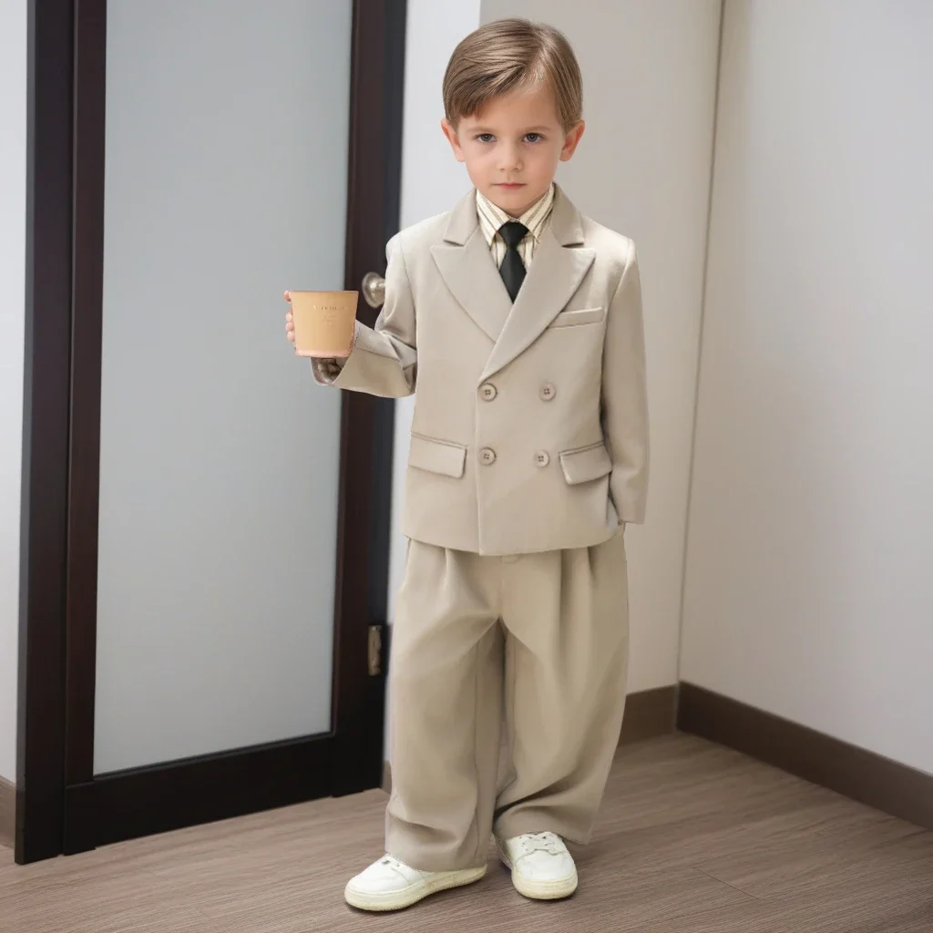 Boys Formal Suit Set Spring Fall Handsome Flower Boy Wedding Pageant Host Outfit Teen Kids Stage Show Photography Tuxedo Costume