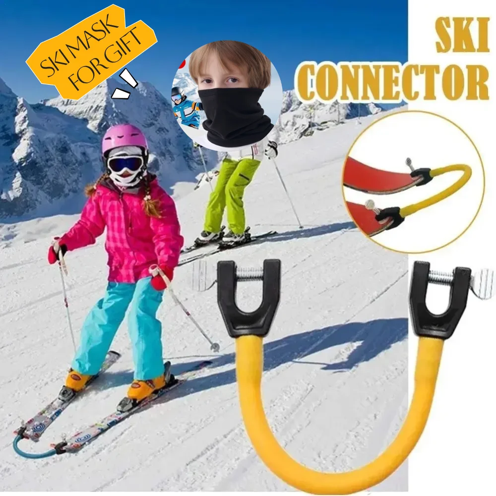 Mask and Snowboarding Ski Tip Connector for Beginner Ski Wedge Aid Connector for Children Adults Outdoor Training Exercise Sport