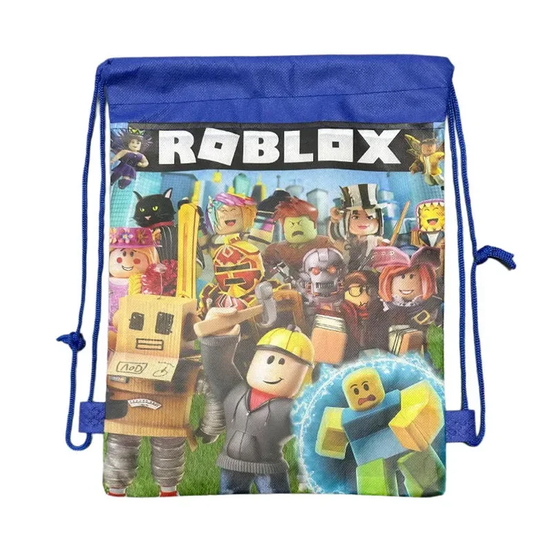Robloxs Figure Rucksack mit Kordelzug und Kordelzugtaschen, Aufbewahrungstaschen für Herren und Damen, Schwimmtasche für den täglichen Bedarf – Detail 3