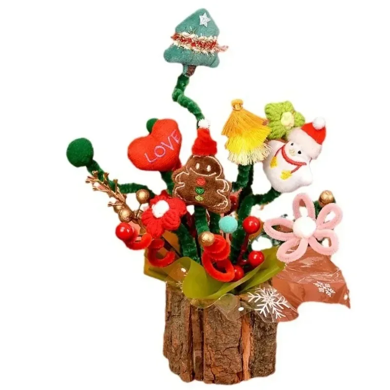 Kerstboeket Kerstcadeau Kerstboomversiering wol bloem twist stick woonkamer ornament buitenlandse handel hoog gevoel