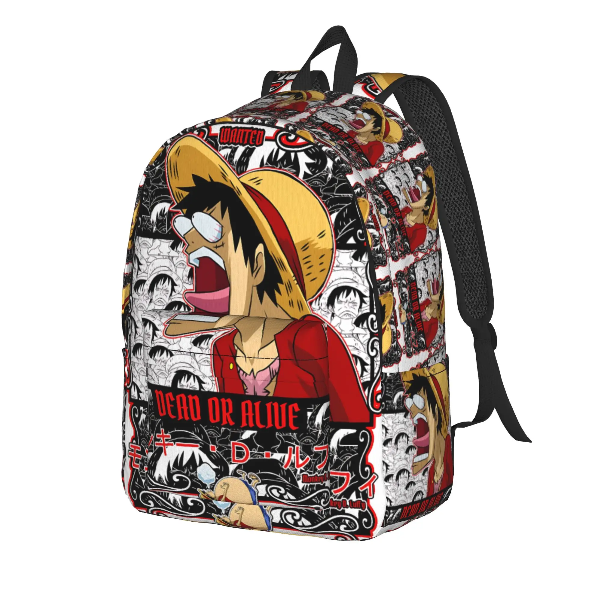 Fashion One Piece Anime Luffy Backpack  Mochilas Casual For School Retro Washable Rucksack