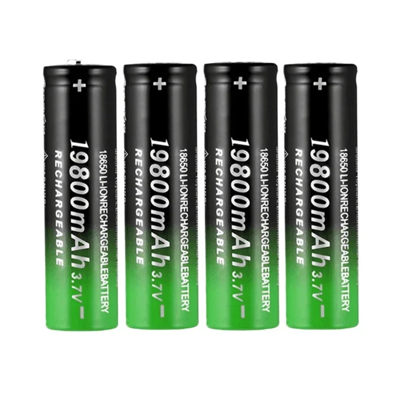 100% Lithium Battery Brand New 18650 3.7V 19800mAh Bag Rechargeable - Battery For Flashlight+USB Charger