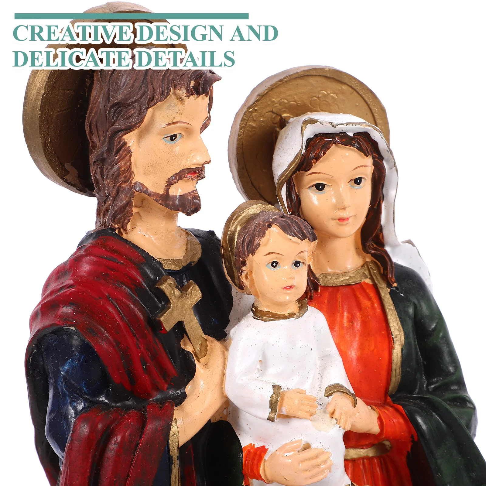 

Jesus Ornament Resin Religious Statue Desktop Decor Detailed Christian Decoration Ornament Jesus Virgin Statue