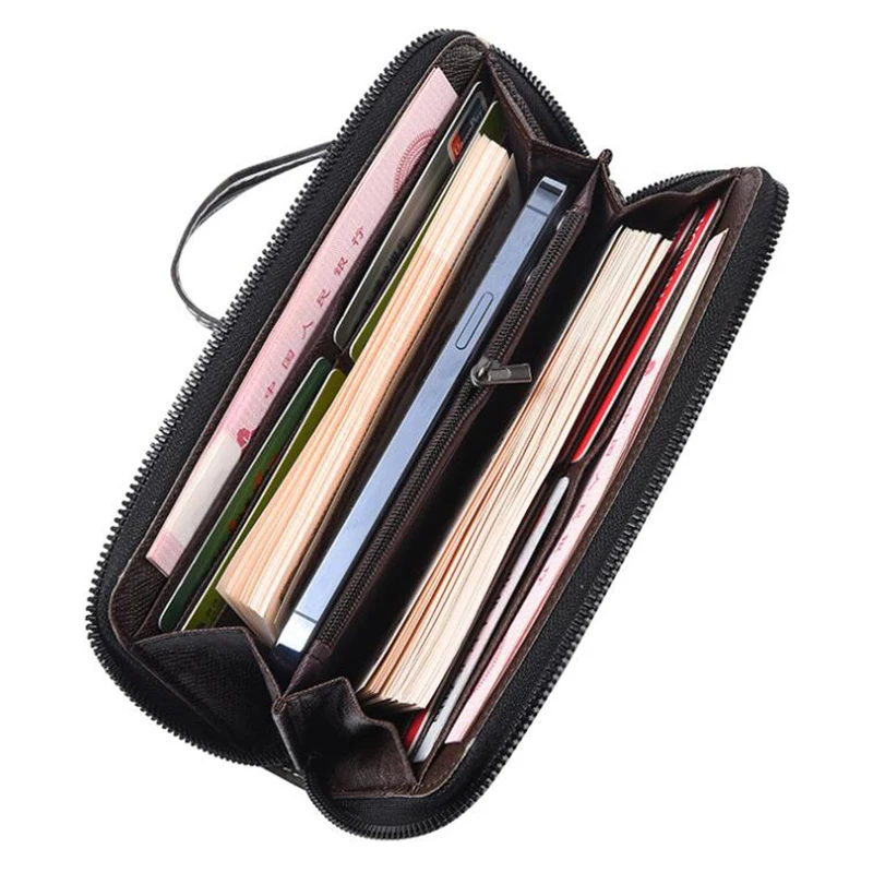 Business Large Capacity Men Wallet 6.7inch Phone PU Leather Long Coin Purse for Man Travel Gifts