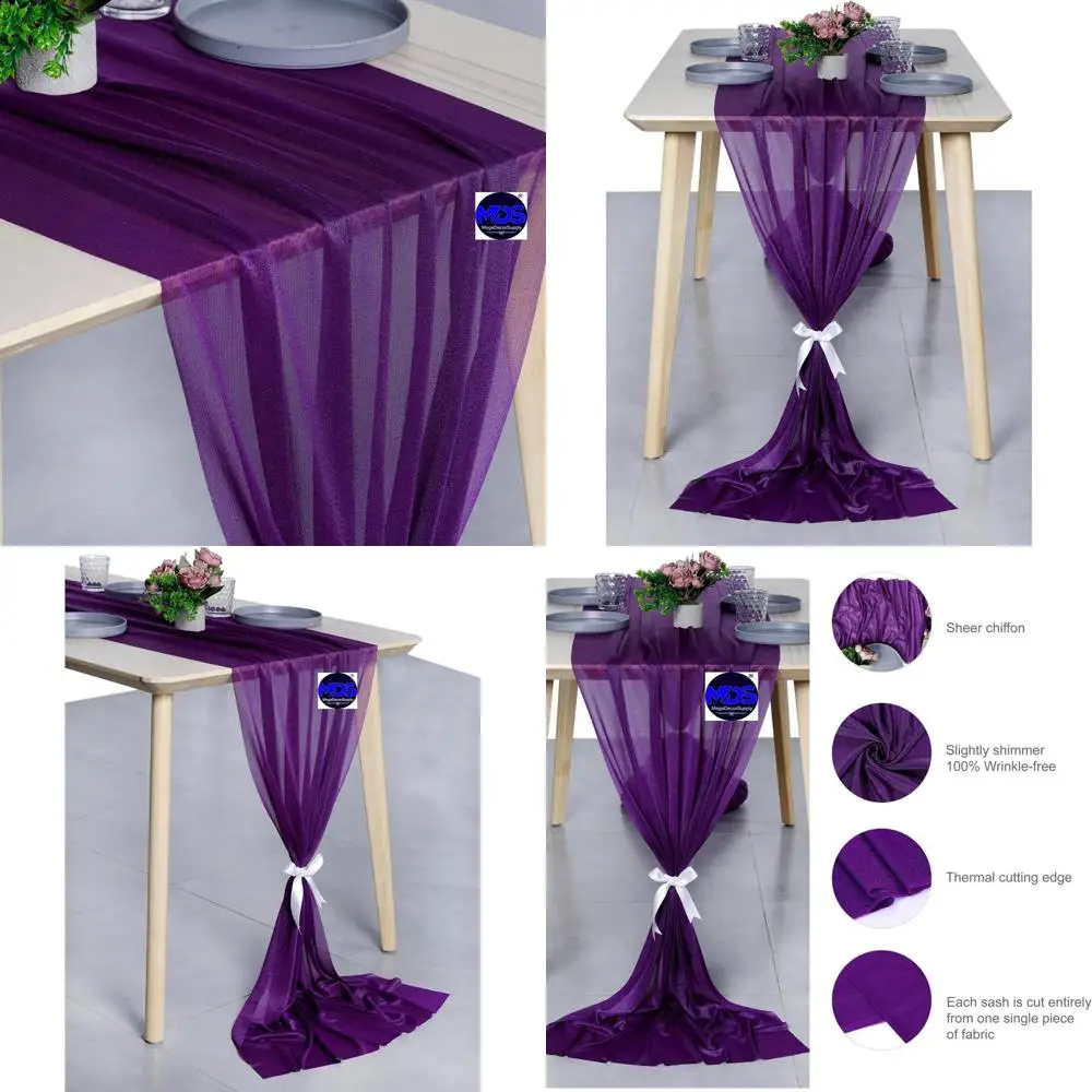 

Шифоновая дорожка для стола 14 футов x 29 дюймов, цвет Cadbury Purple, для свадеб, вечеринок и декора.