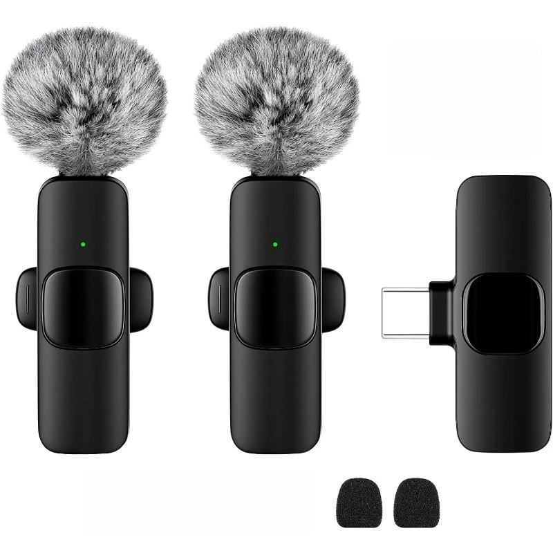 Mini micrófono de solapa inalámbrico para iPhone Android con cancelación de ruido, portátil para grabación de video, entrevistas 2