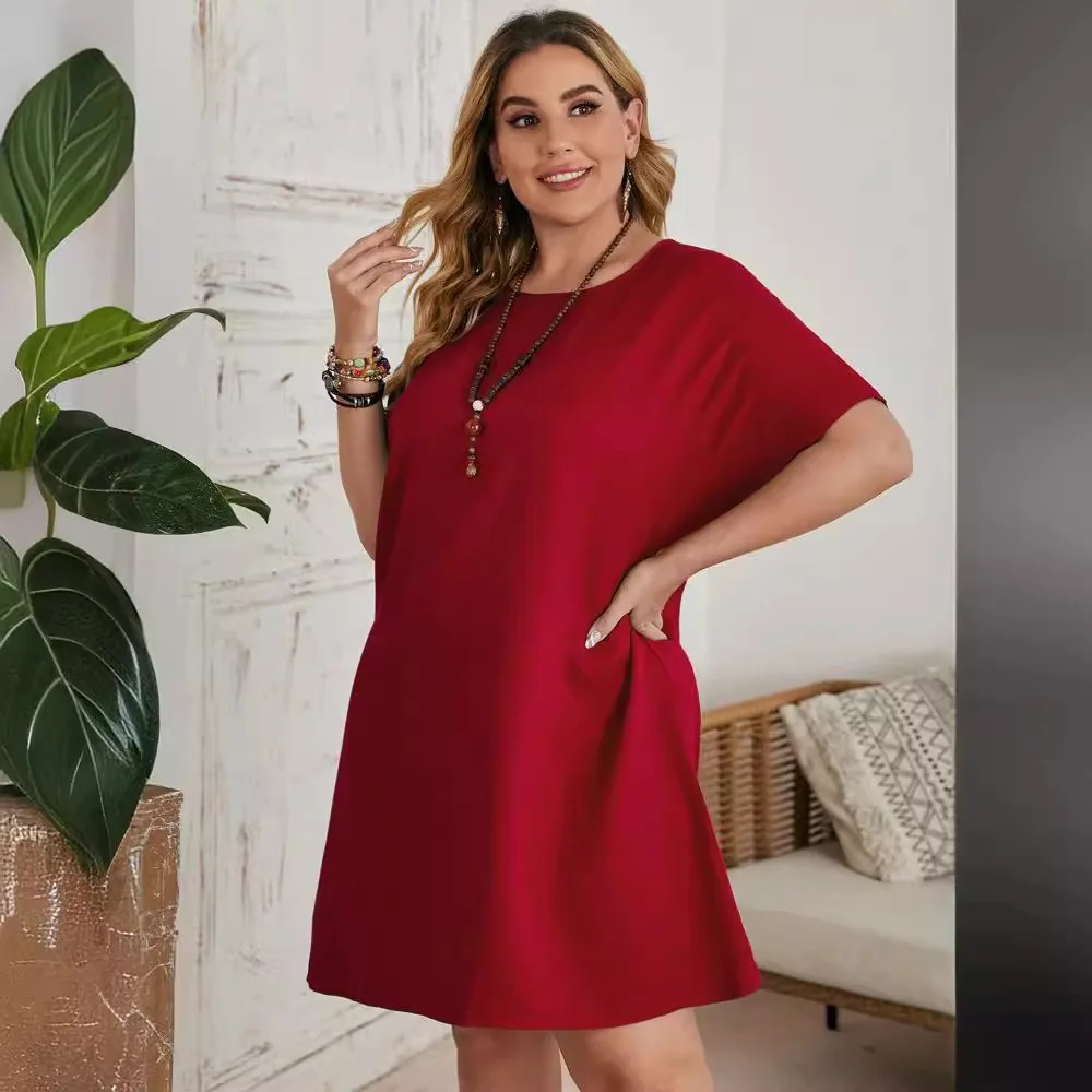 2024 groot formaat dames pure kleur irt kraag Batwing Sve Dr nieuwe collectie grensoverschrijdend onafhankelijk station Dr