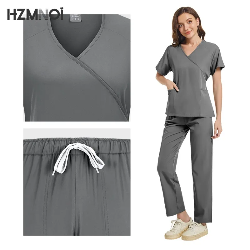 HZMNOI Művi uniforms Nő Tisz állítsa Medikus Ápolónő Szépség Díszterem workwear Klinikai Műtősruha felső nadrágot Gyógyüdülőhely OrvosÄrztin doktornő Ápolás  Angol kosztüm