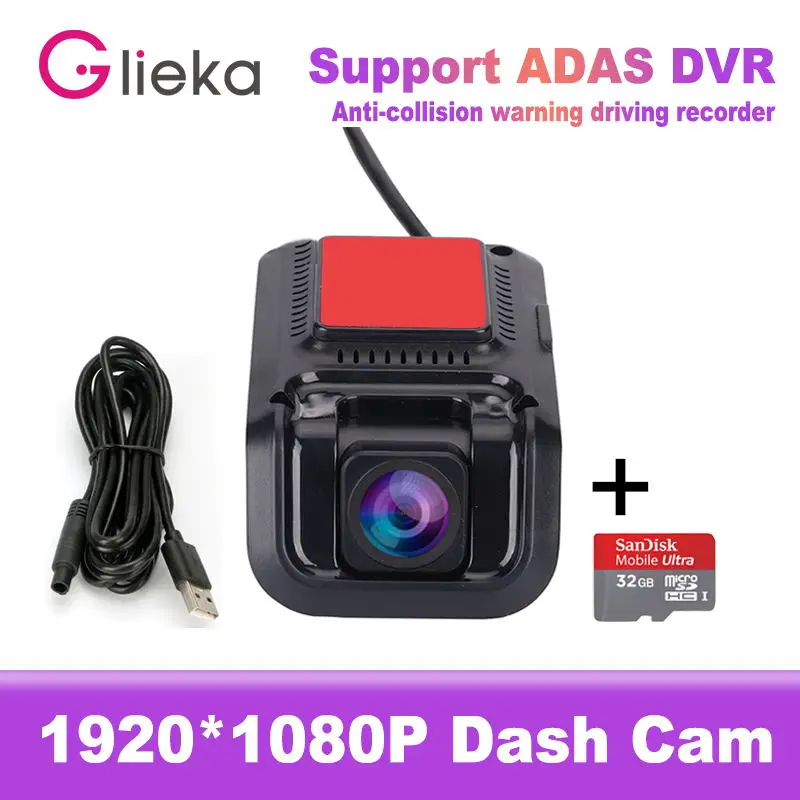 Car Dash Cam USB HD 1080P 170 Degree Wide Angle Car Camera Recorder Front ADAS Dashcam Android DVR Auto Recorder Night Version