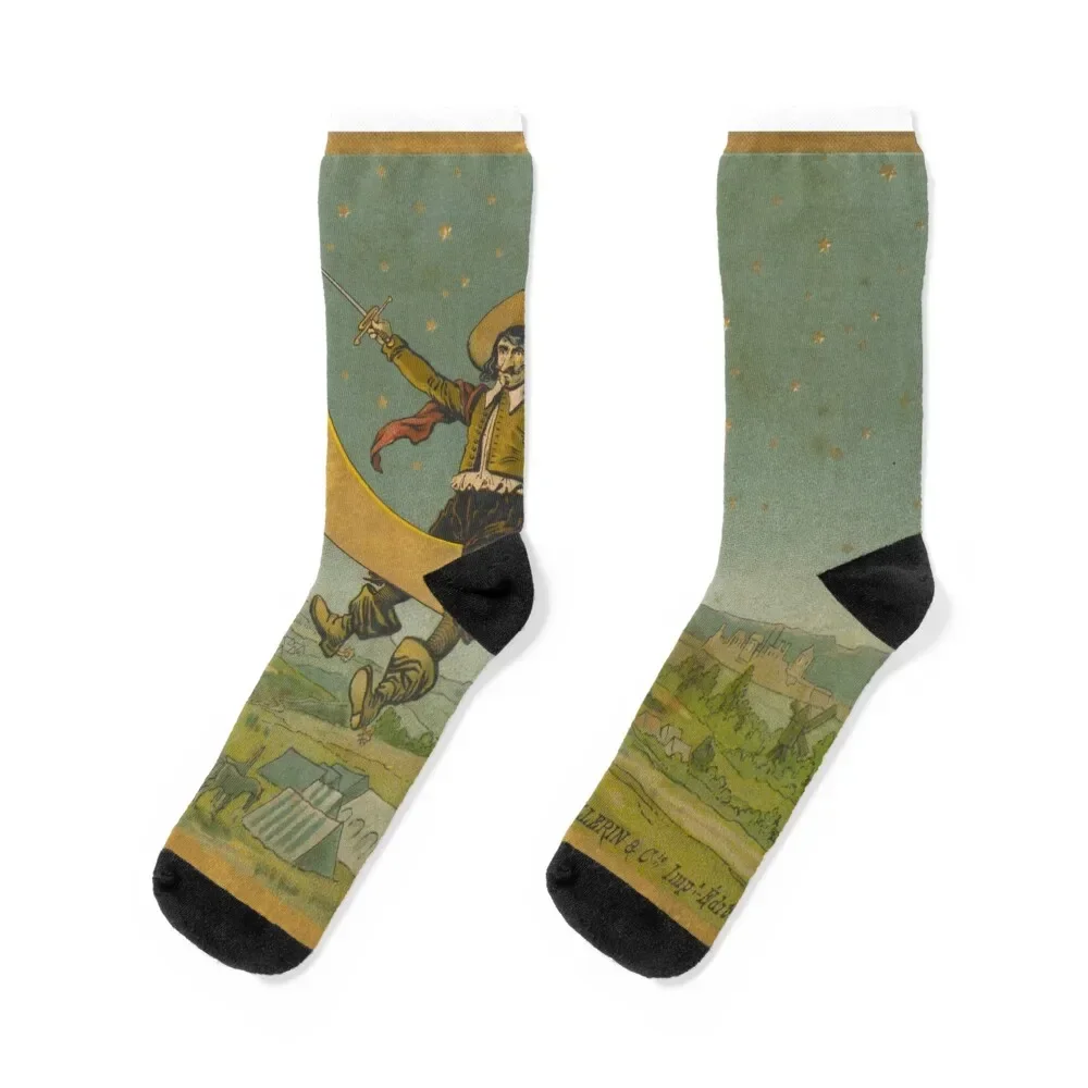 

Cyrano de Bergerac on the Moon Socks Crossfit kawaii Antiskid soccer tennis Women's Socks Men's