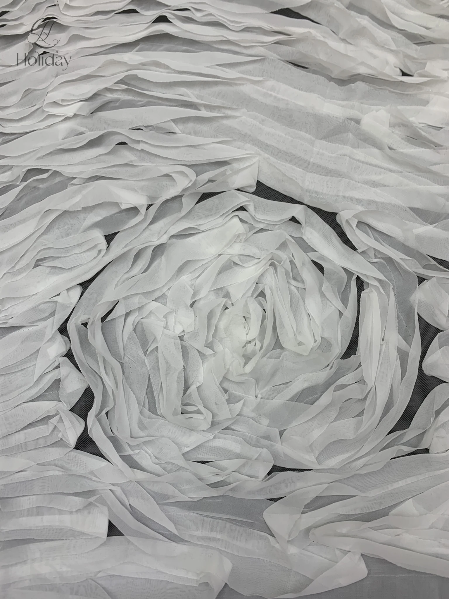 Luxurious New Chiffon: Intricate Layered Texture for High - end Use，with Delicate Floral Texture: