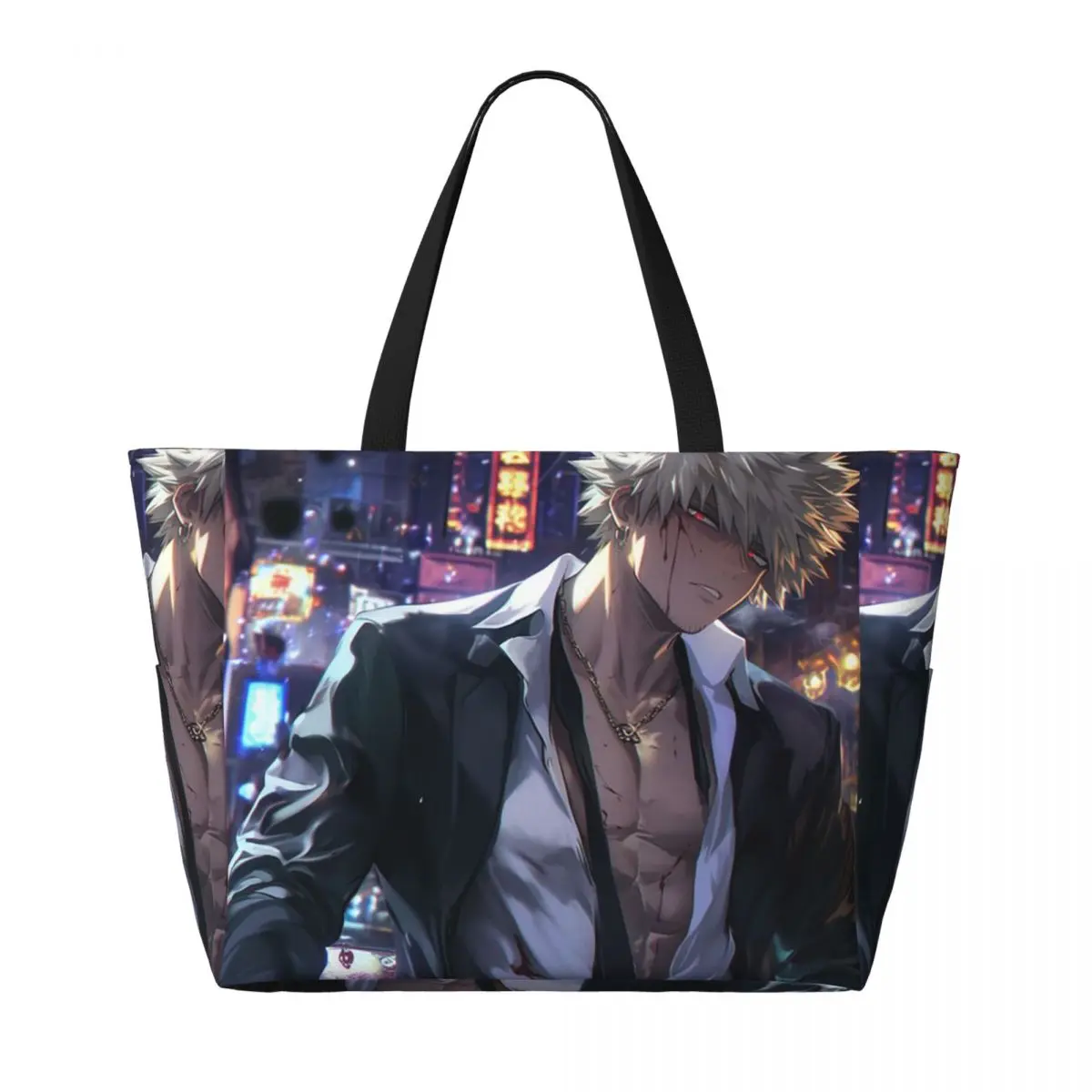 Bakugou Katsuki Bolsa de playa Deporte Gimnasio Yoga Bolsa de lona grande Bolsa de viaje para mujer Bolsa de fitness