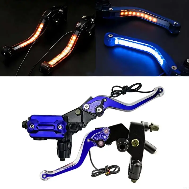 Motorcycle Clutch Brake Lever LED Turn Light System Easy Installation Without Professional Tools X37F