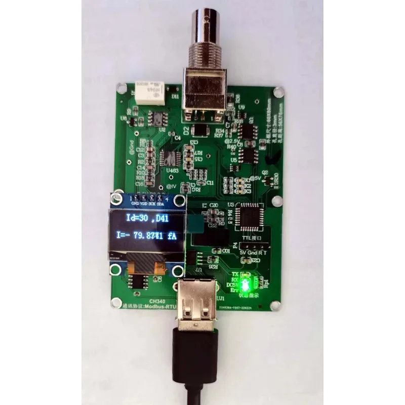 D41-USB ประเภทโมดูลวัดกระแสอ่อนแอช่วงกว้าง 10pA-1A, picoammeter