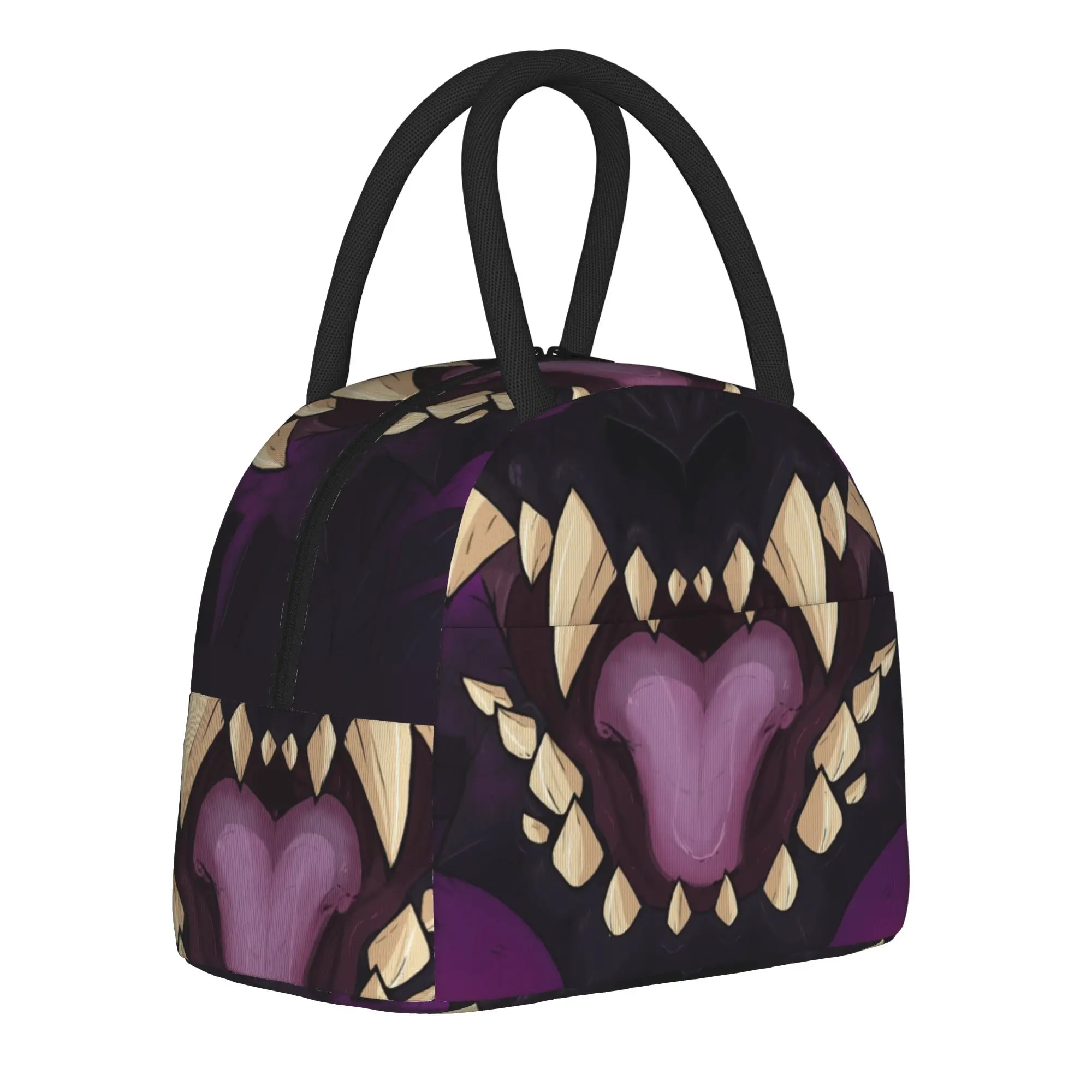 Nergigante Insulated Lunch Bags Monster Hunter World Game Kanji Wyvern Dragon MHW Lunch Container Cooler Bag Tote Lunch Box