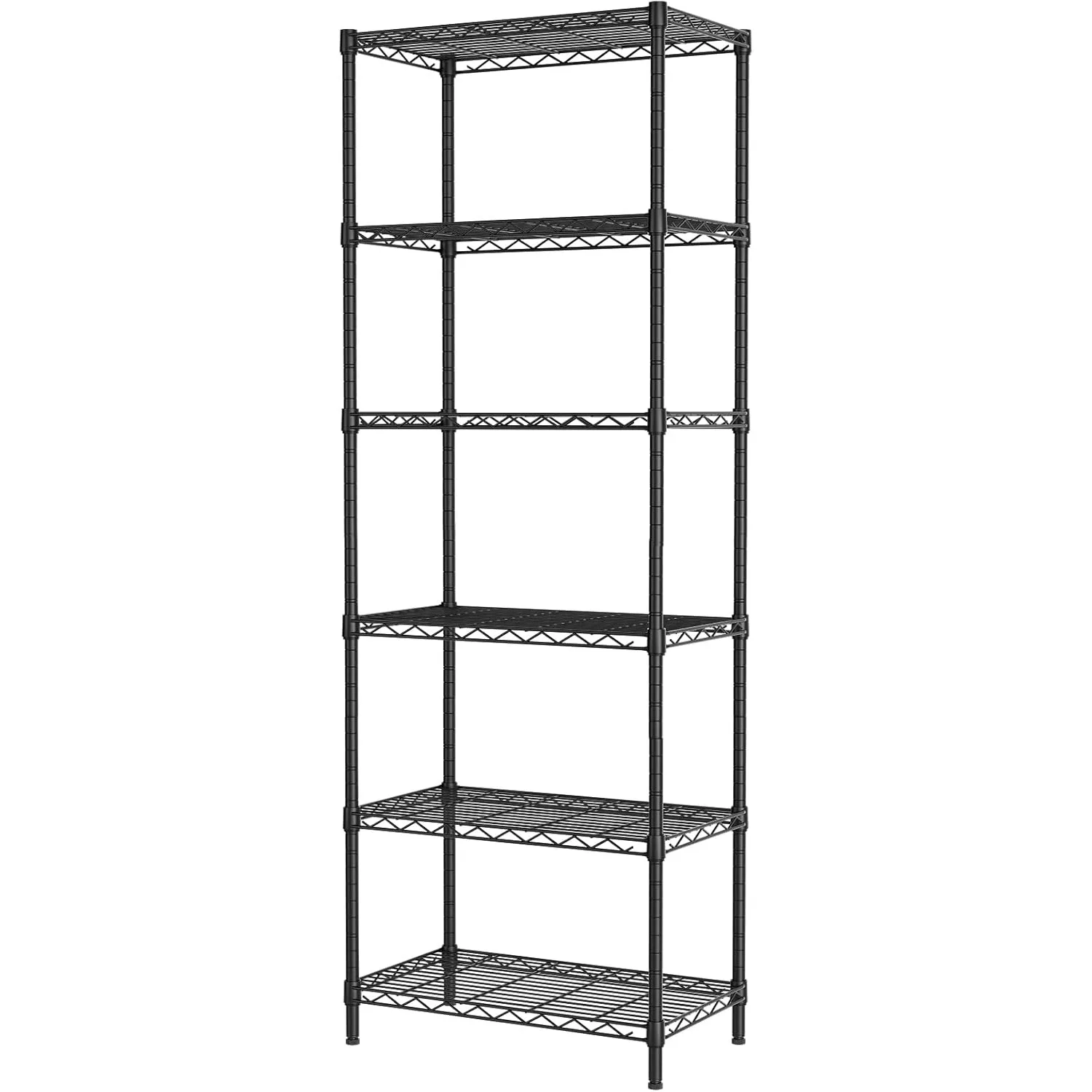 

6 Tier Adjustable Storage Shelf Wire Shelving Unit Metal Shelves Standing Closet Bathroom Organizers Pantry Kitchen Garage