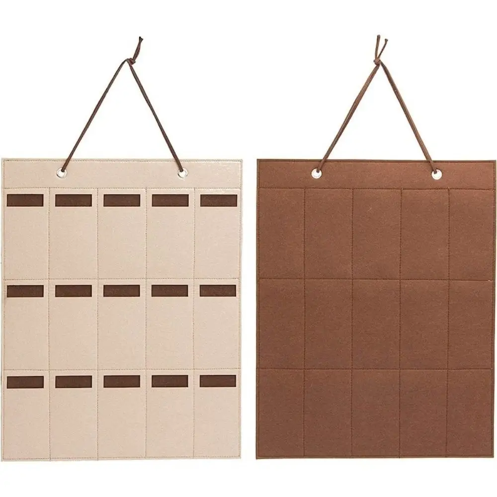 2Pcs 15 Slots Sunglasses Display Hanging Bag Wall-Mounted Pocket Storage Glasses Organizer Felt Dust Proof