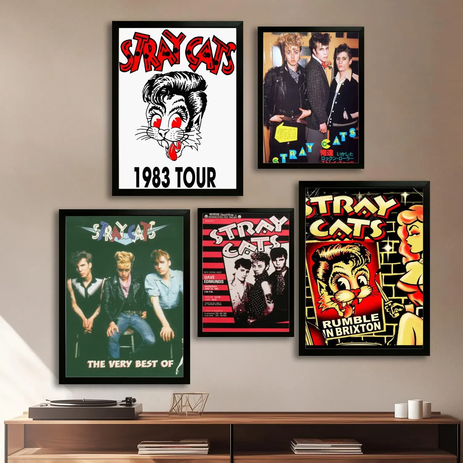 Stray Cats Canvas Art Poster, Wall Art, Picture Print, Modern Family, Bedroom Decor, Posters,Decorative painting