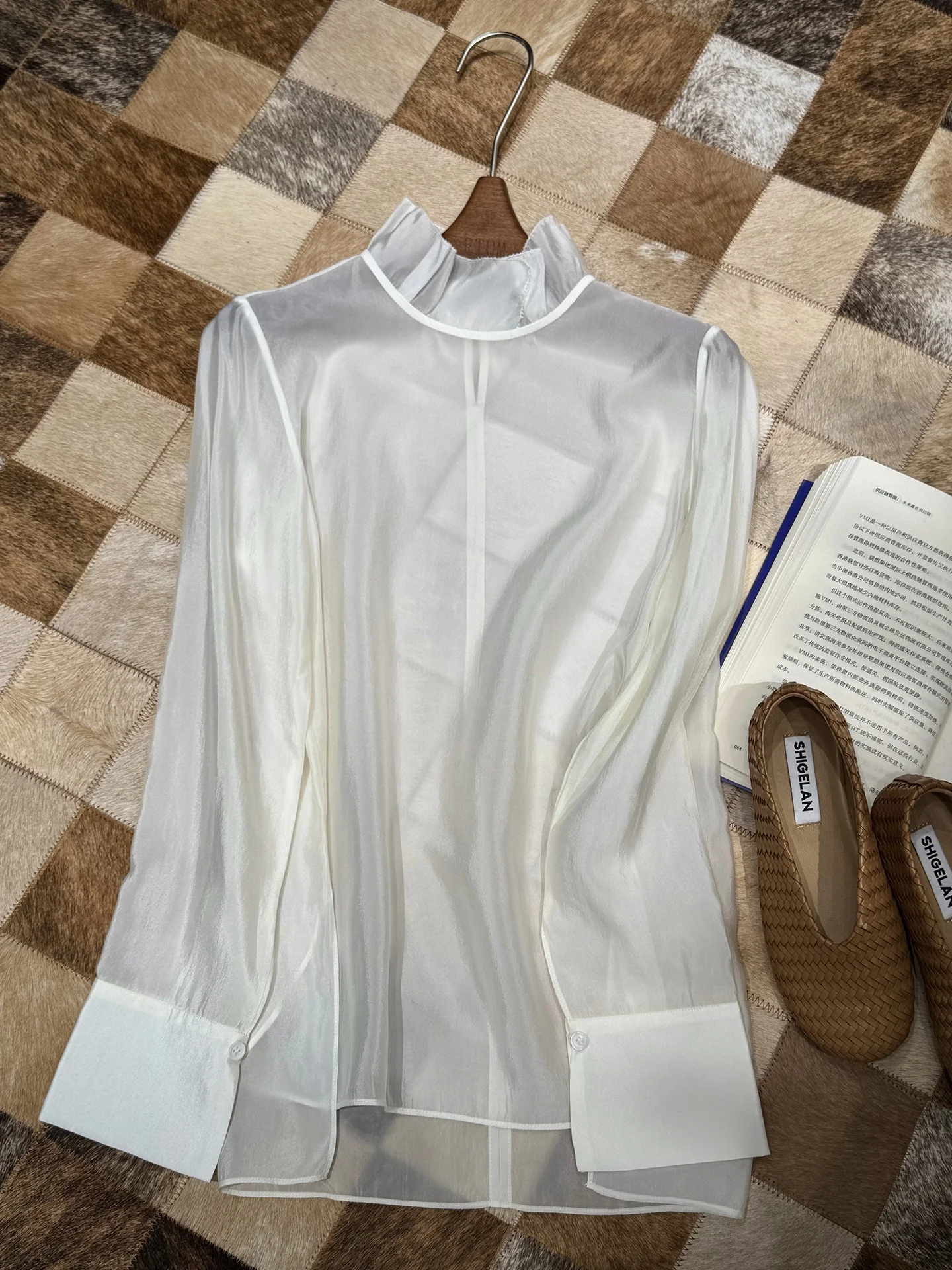 

Sweet d Collar Transparent Base irt Spring 2026 Cotton Long Sve Women's Faionable Vintage Floral Trim irt