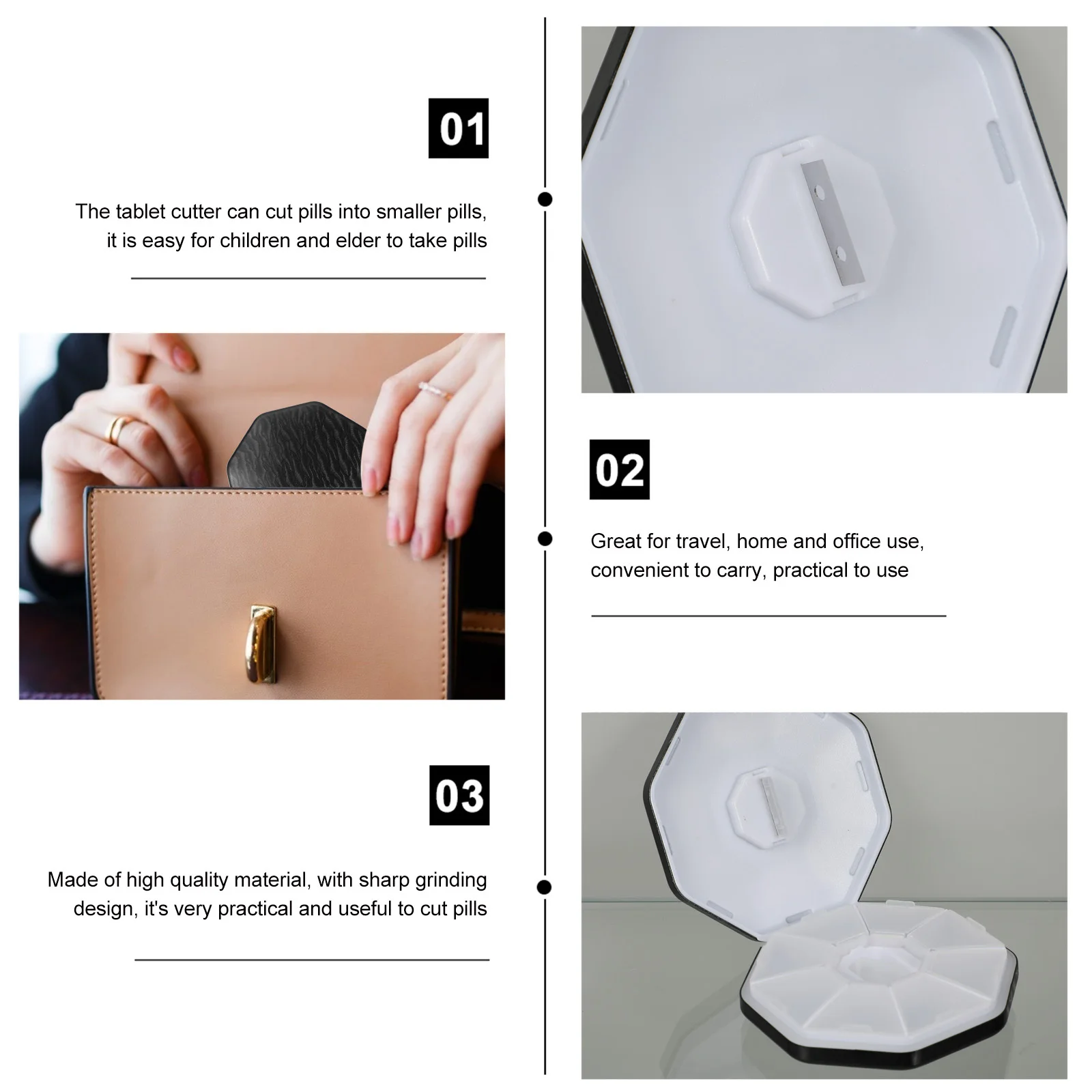 

Резак для таблеток, измельчитель для таблеток, разветвитель для планшетов с коробкой для хранения, портативная аптечка для путешествий, домашнего офиса
