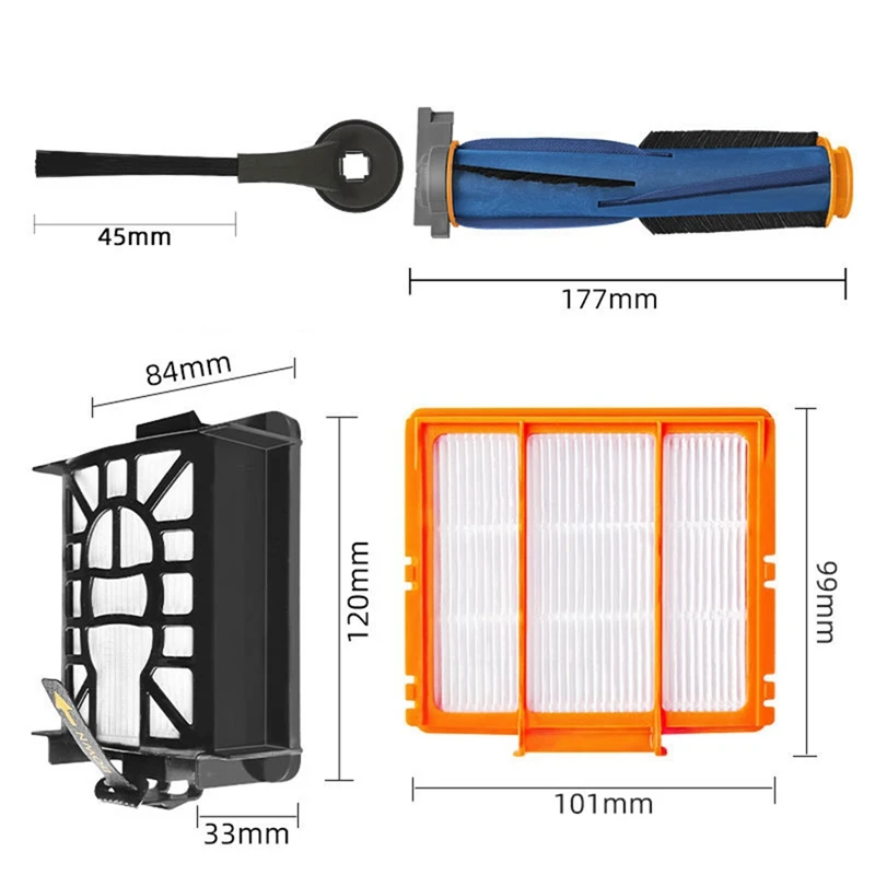 Pièces détachées pour aspirateur robot Shlavabo AV2501AE/AV2502AE, filtre à poussière Hepa, brosse latérale, efficace