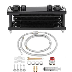 Motorcycle Oil Cooler Radiator Set Motorcycle Engine Oil Cooling Radiator System Kit Fit for GY6 Engine 100CC-250CC Dirt Bike