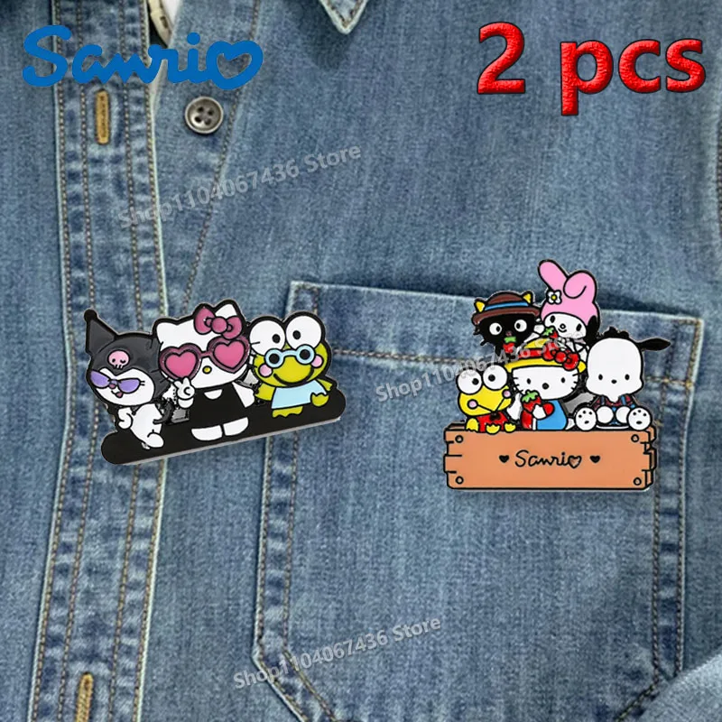 

Sanrio Metal Brooches Cute Anime Enamel Pin Badges Backpacks Lapel Pins Woman for Friends Fashion Jewelry Accessories Gifts