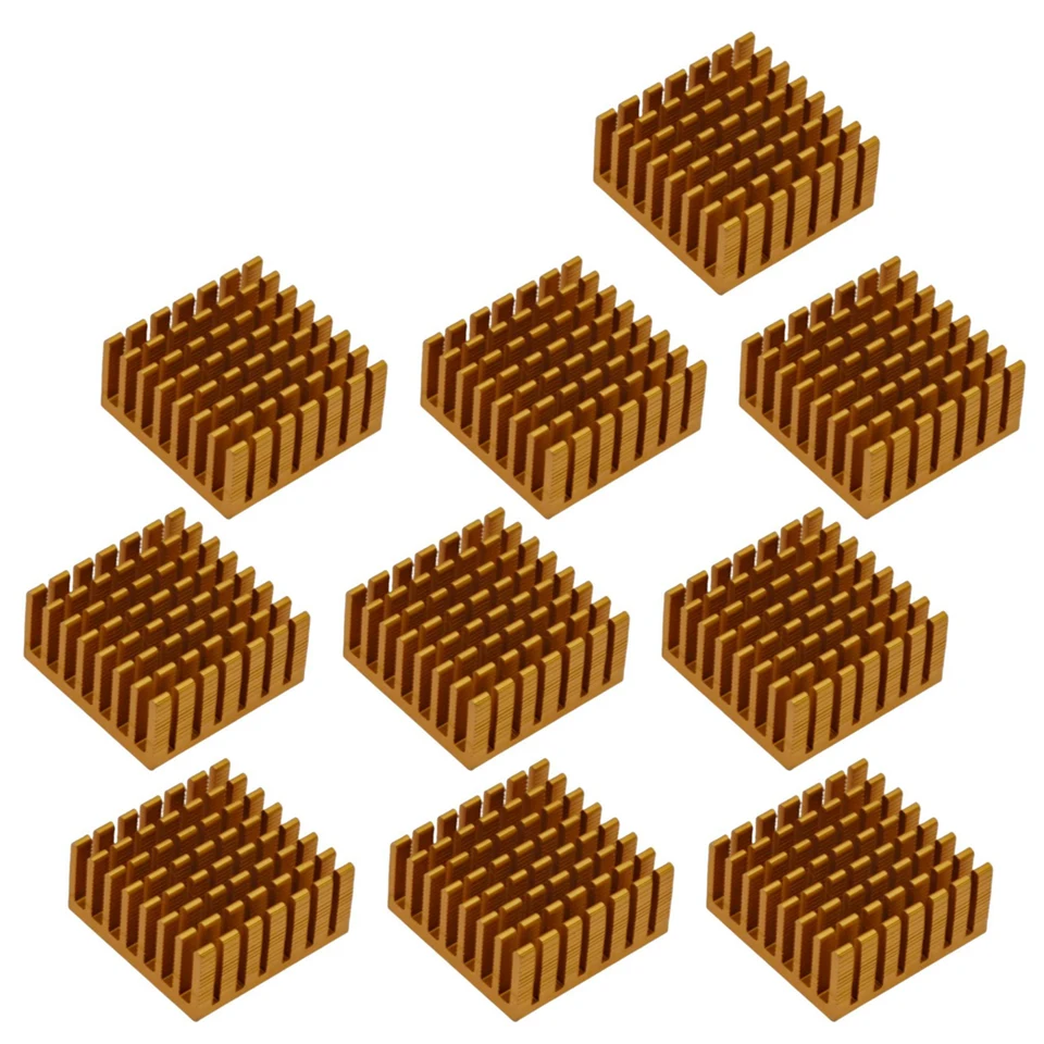 1 Stuks Koellichaam Radiator Koeler Radiator Aluminium 28X28X13Mm Goud Slot Koellichaam