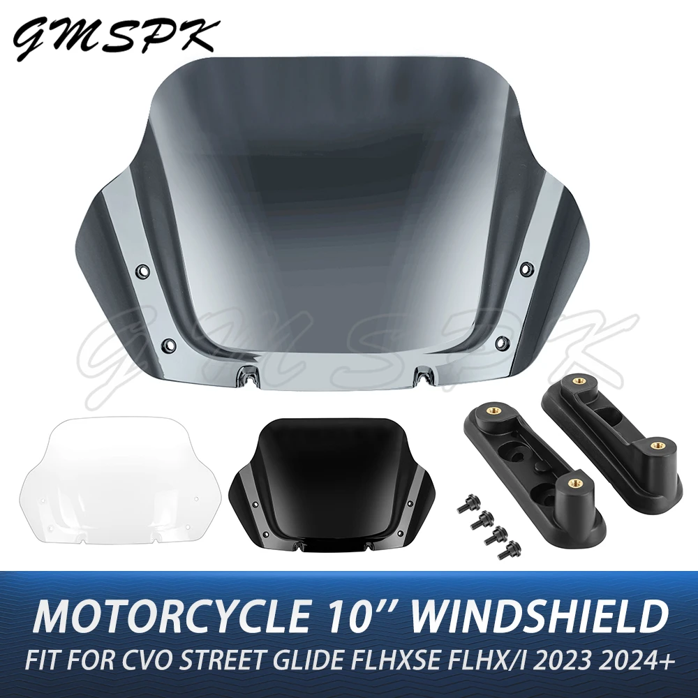 

Лобовое стекло мотоцикла 10 дюймов, подходит для Harley CVO Street Glide FLHXSE FLHX/I 2023 2024 + передний обтекатель, дефлектор ветра