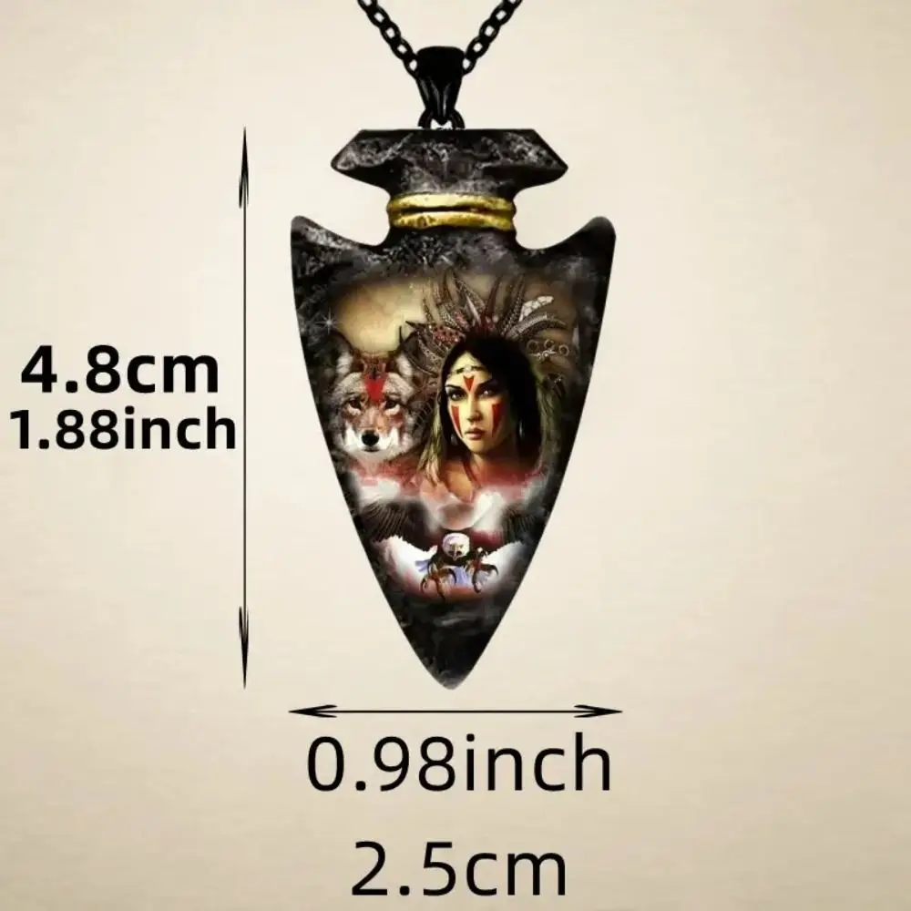 Indian Elder Pendant Animal Necklace Hip Hop Black Link Chain Necklace Men's Necklace Jewelry Accessories Punk Style