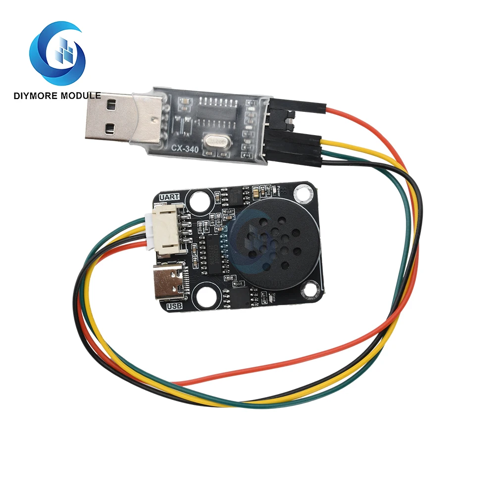 DC 3,3-5V MP3-Sprachwiedergabemodul Uart Serielle Portsteuerung Sprachübertragung Kompatibel mit elektronischer Musik Sp5F Eingebaut