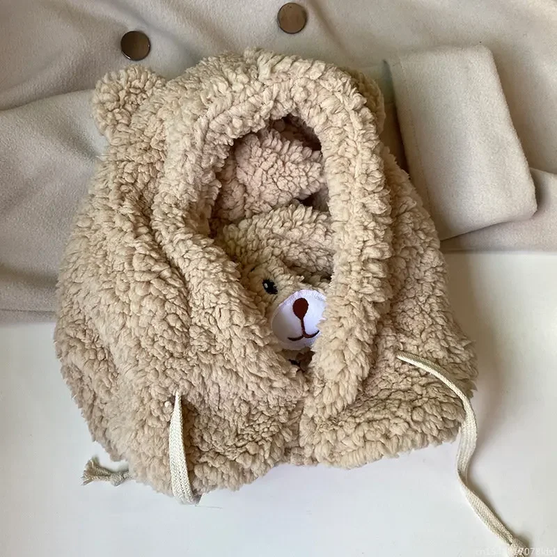 ใหม่2022 Youpin การ์ตูนหมีหู Lamb ฤดูหนาวหมวกหน้ากากหนาป้องกันหู Balaclava หมวกฤดูใบไม้ร่วง Skullies Beanies