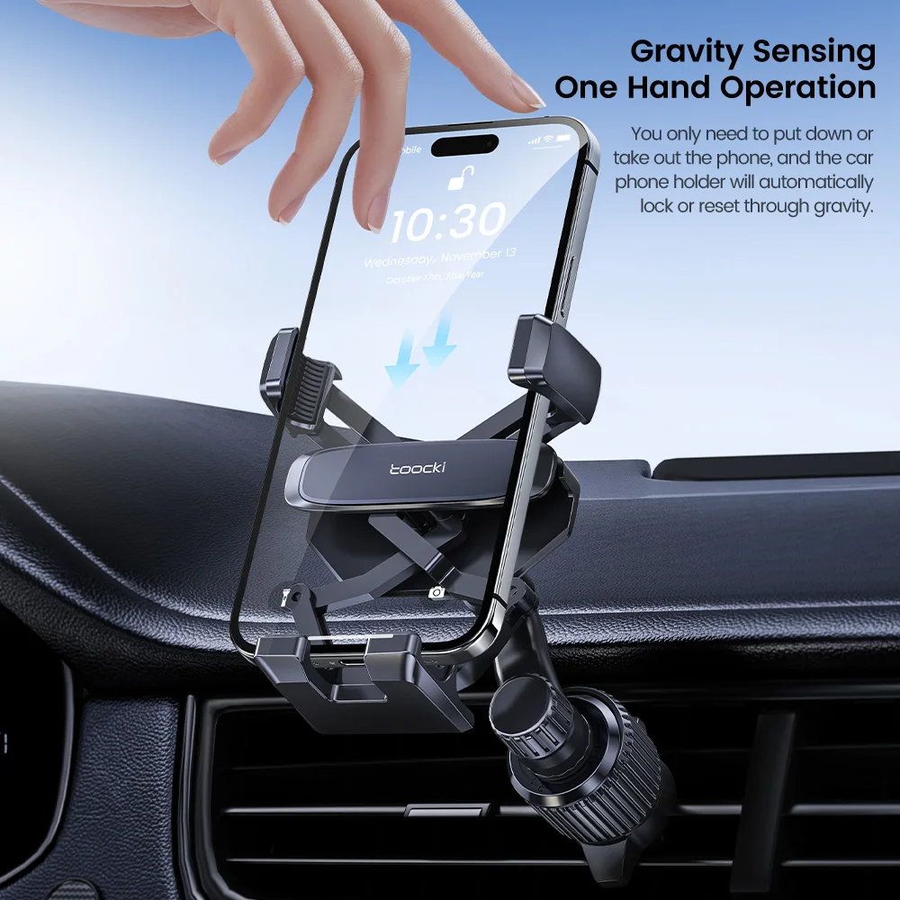 Toocki Universal Car Phone Holder Mount Car Air Vent  Auto Locking Bracket 360° Windshield for iPhone 17 16 15 Samsung Xiaomi