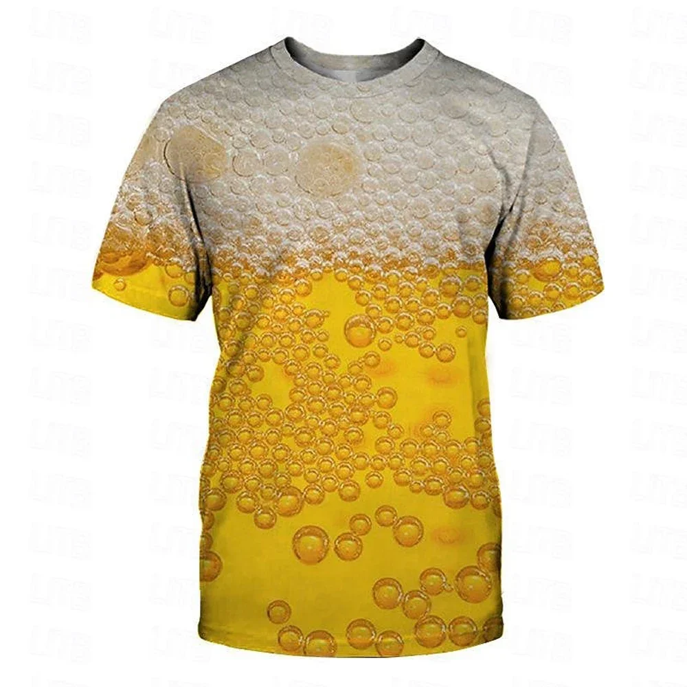 Men's Bubble Beads Printed T-Shirt Men's Street Casual Clothing Men's Comfortable Sweat Wicks T-Shirt Men's Sports Fashion Top