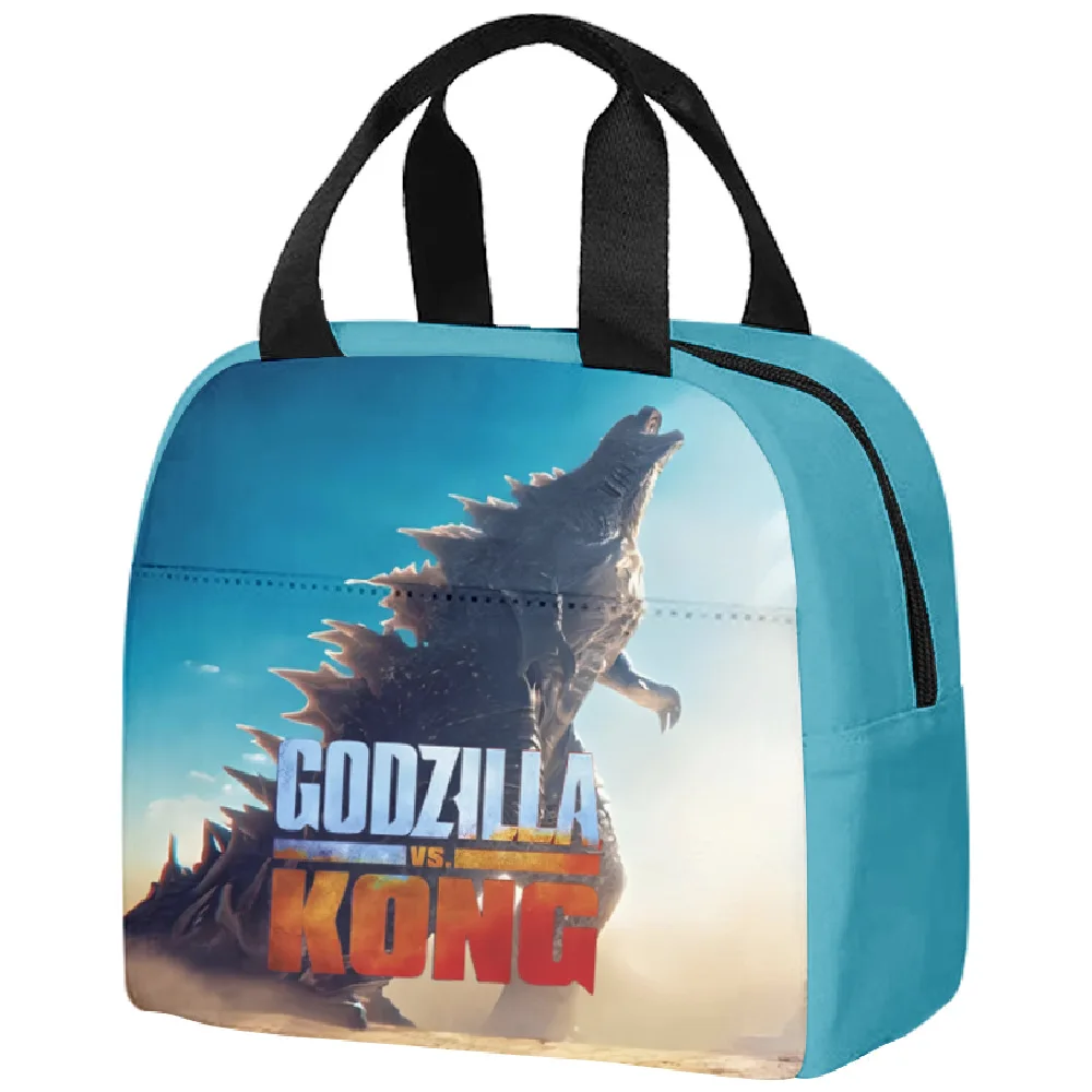 Godzillas VS KingKongs Lunch Bag Anime Monster Action Figures borsa per isolamento termico School Office Bento Food Pouch regalo per bambini