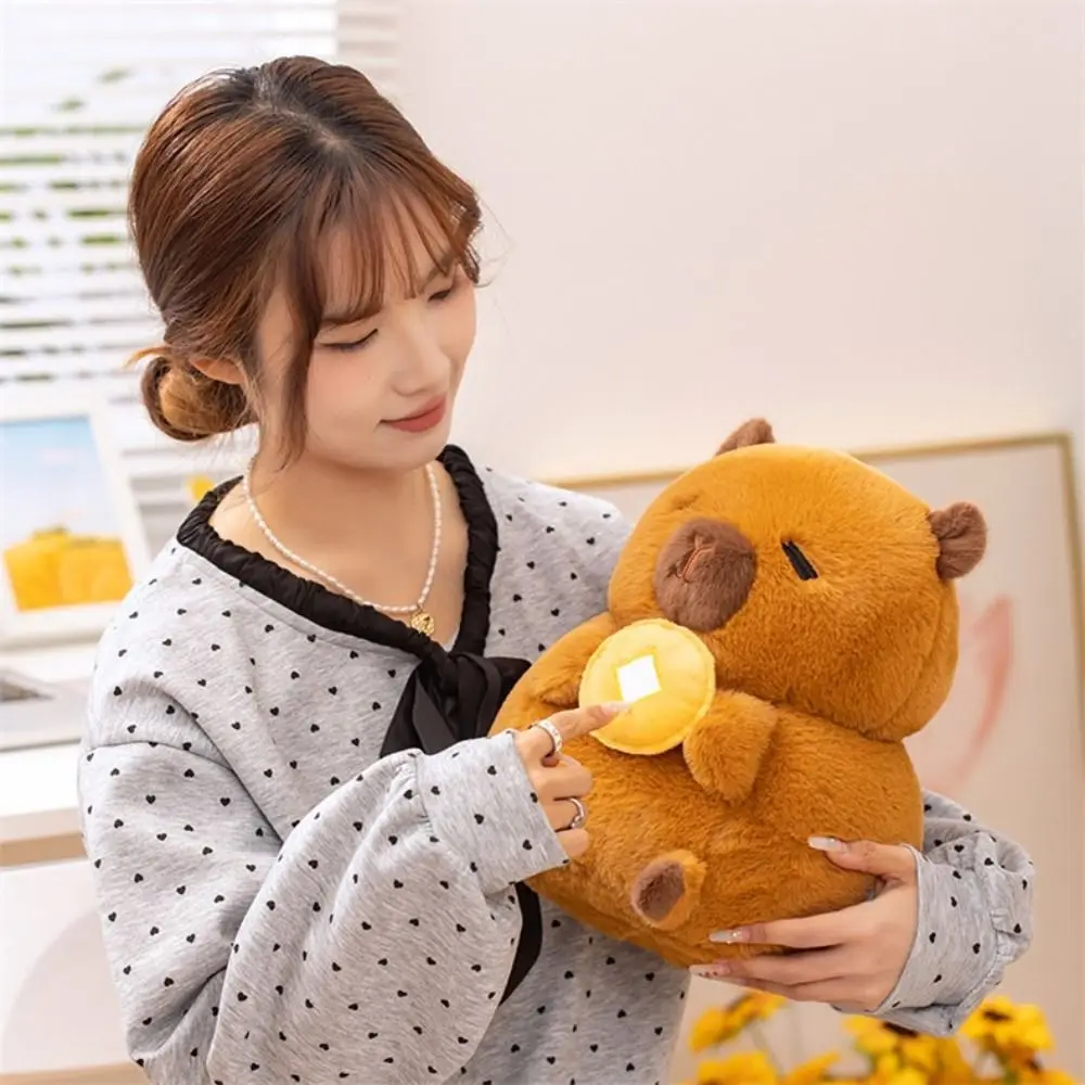 

Appease Doll Orange Capybara Plush Doll Cartoon Simulation Capybara Plush Toy Fluffy Duck Capybara Holding Toy Christmas Toy