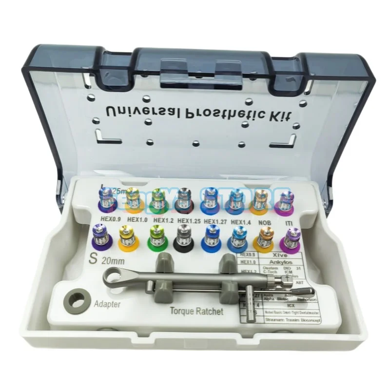1 Set Universal Prosthetic Kit Dental Implant Torque Screwdriver Wrench Kit for Dental All Implant System