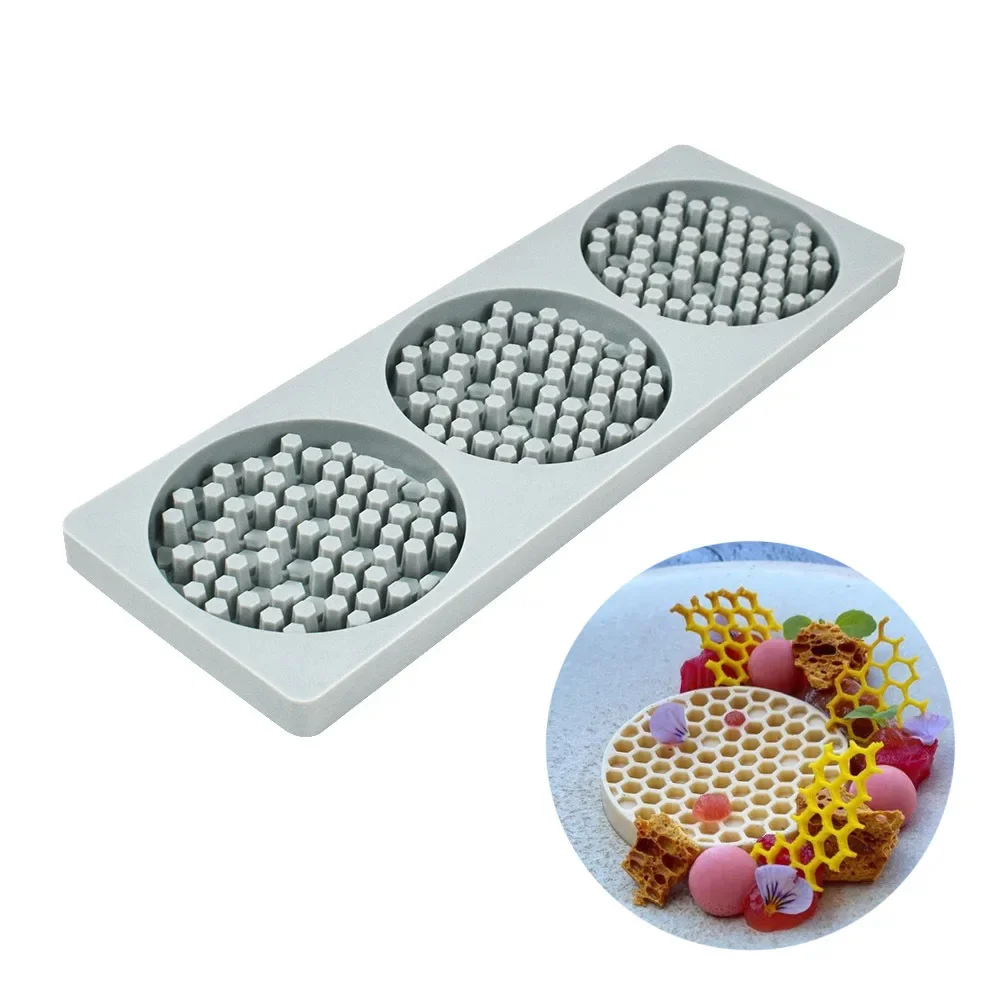 

Honeycomb turn sugar lace mat three-dimensional mesh honeycomb cake mold honeybee silica gel mold chocolate mold