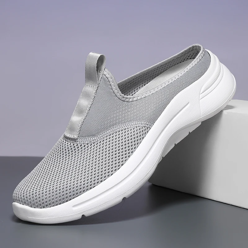 

2025 Men Flat Slip-On Half Slippers Running Shoes Men Plus Size 48 Sport Shoes Comfortable Breathable Walking Sneakers for Men