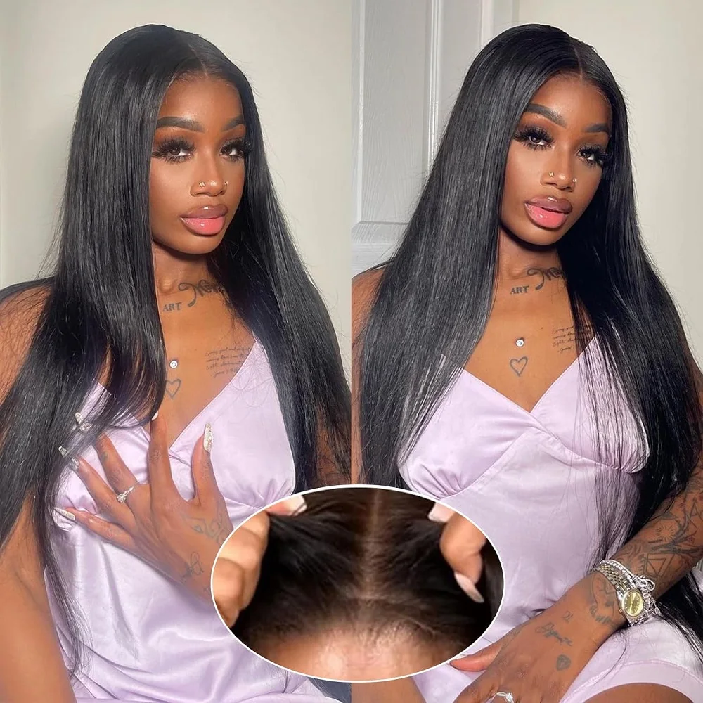 

7x5 HD Lace Front Wig Wear and Go Glueless Wigs Human Hair Pre Plucked Pre Cut 200% Density Straight Lace Front Wigs Human Hair