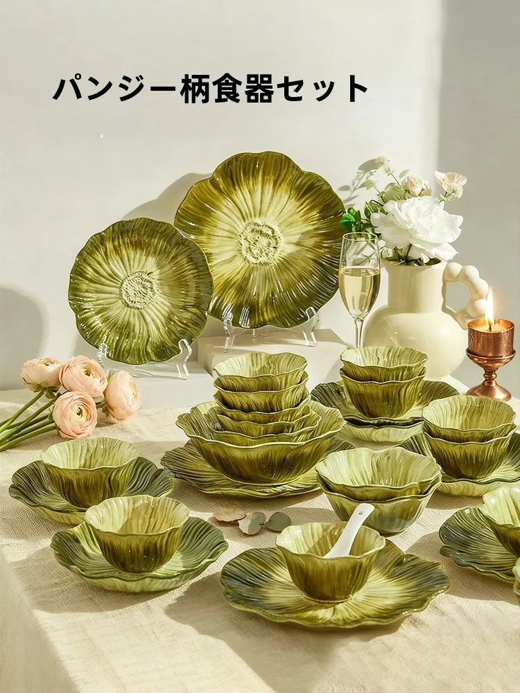 

Modern Housewife Underglaze Cerc Dining Set Home Use Moving Gift High Aesthetic Value Bowl Plate French Sle Diware