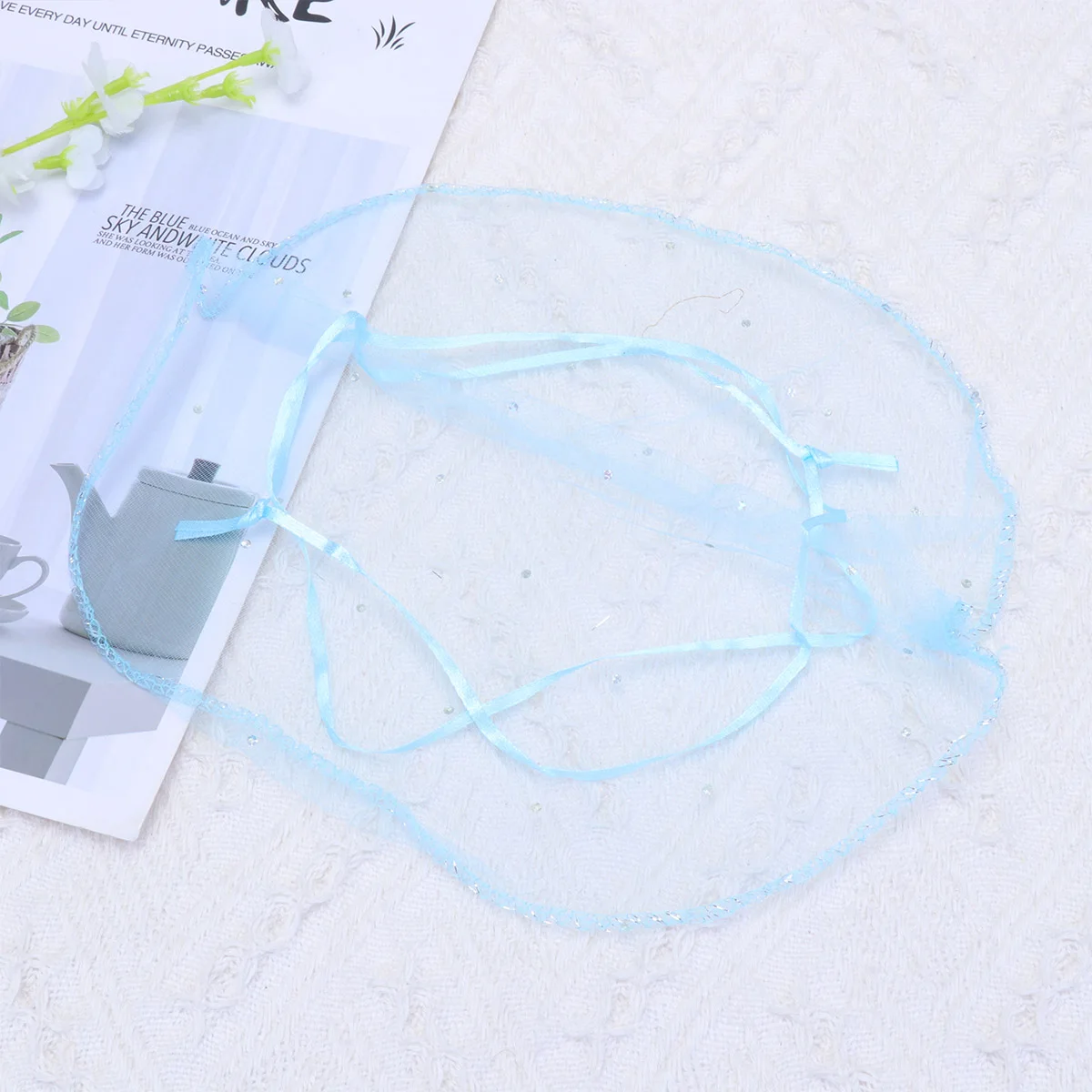 

100 Pcs Candy Bags Sequin Disc Yarn Wedding Favors Organza Drawstring Jewelry Blue Holiday