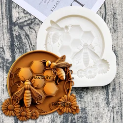 Honeycomb Bee Daisy Silicone Sugarcraft Mold Resin Tools Cupcake Baking Mould Fondant Cake Decorating Tools