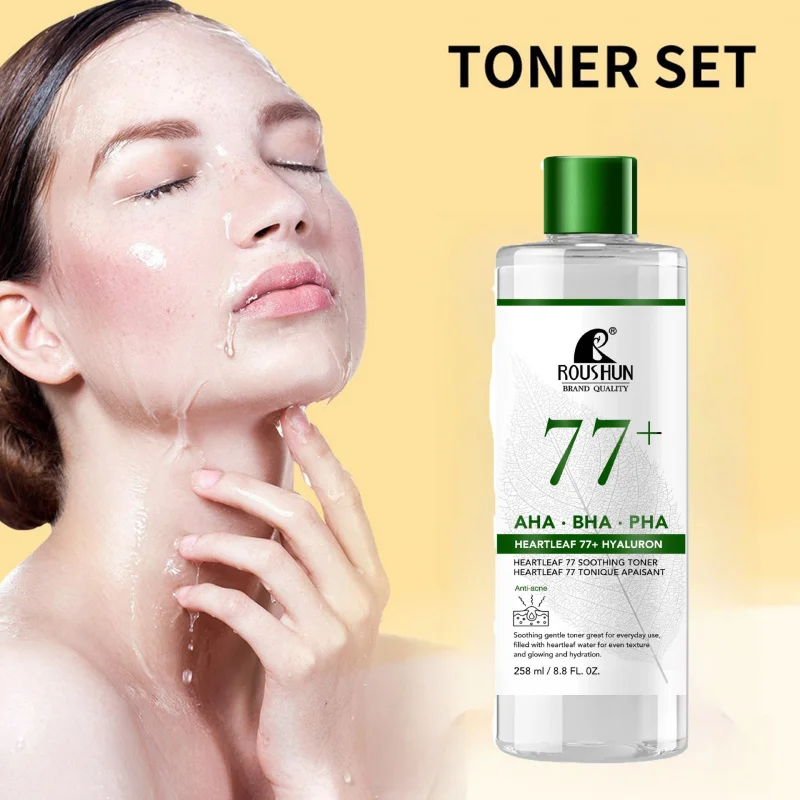258mlسعة كبيرة ROUSHUN AHA BHA PHA 77+ تونر TONERماء وجه مرطب ومنعش