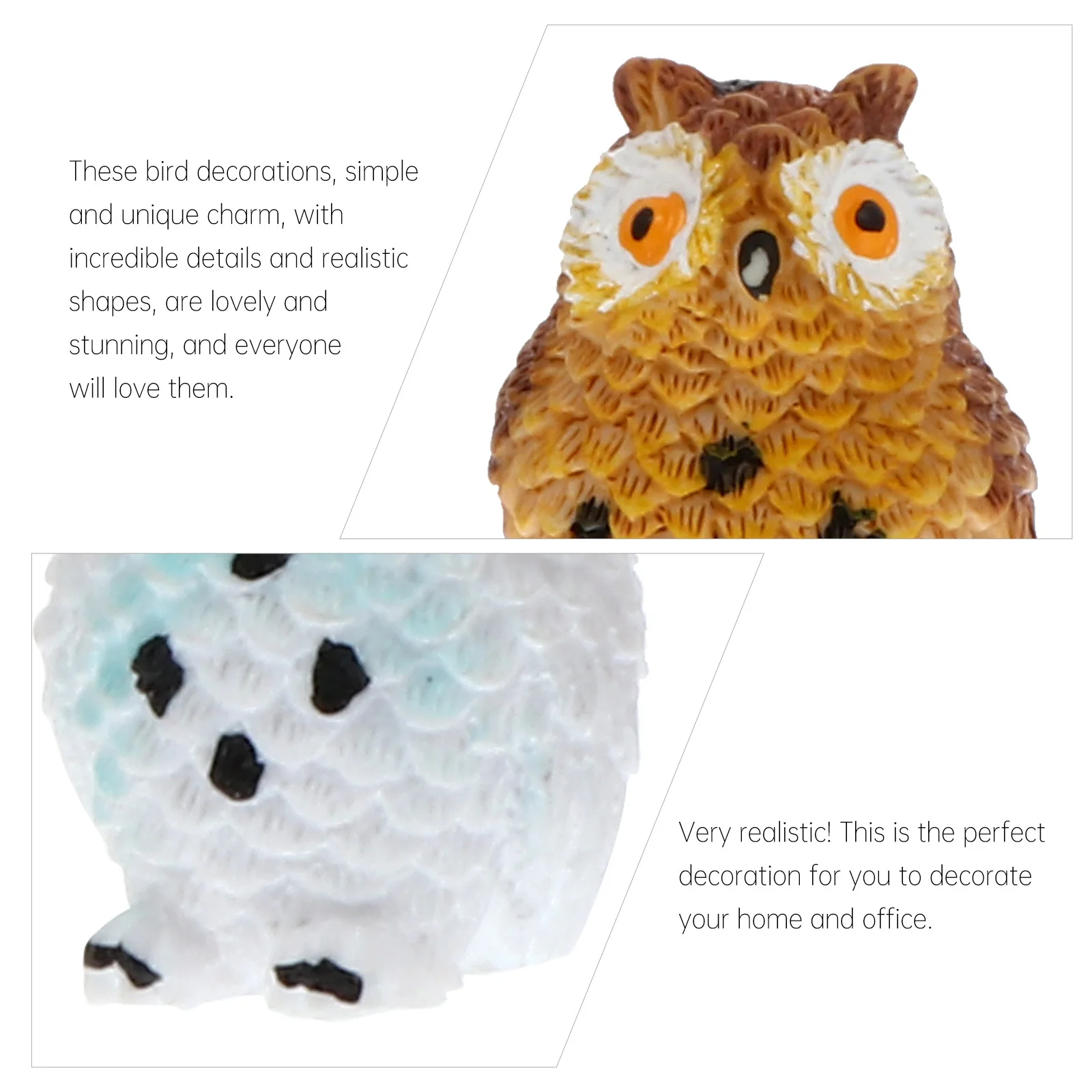 

4Pcs Owl Figurines Stunning Detail Realistic Design Ideal for Home Office Birthday Wedding Housewarming Gifts Owl Adornments