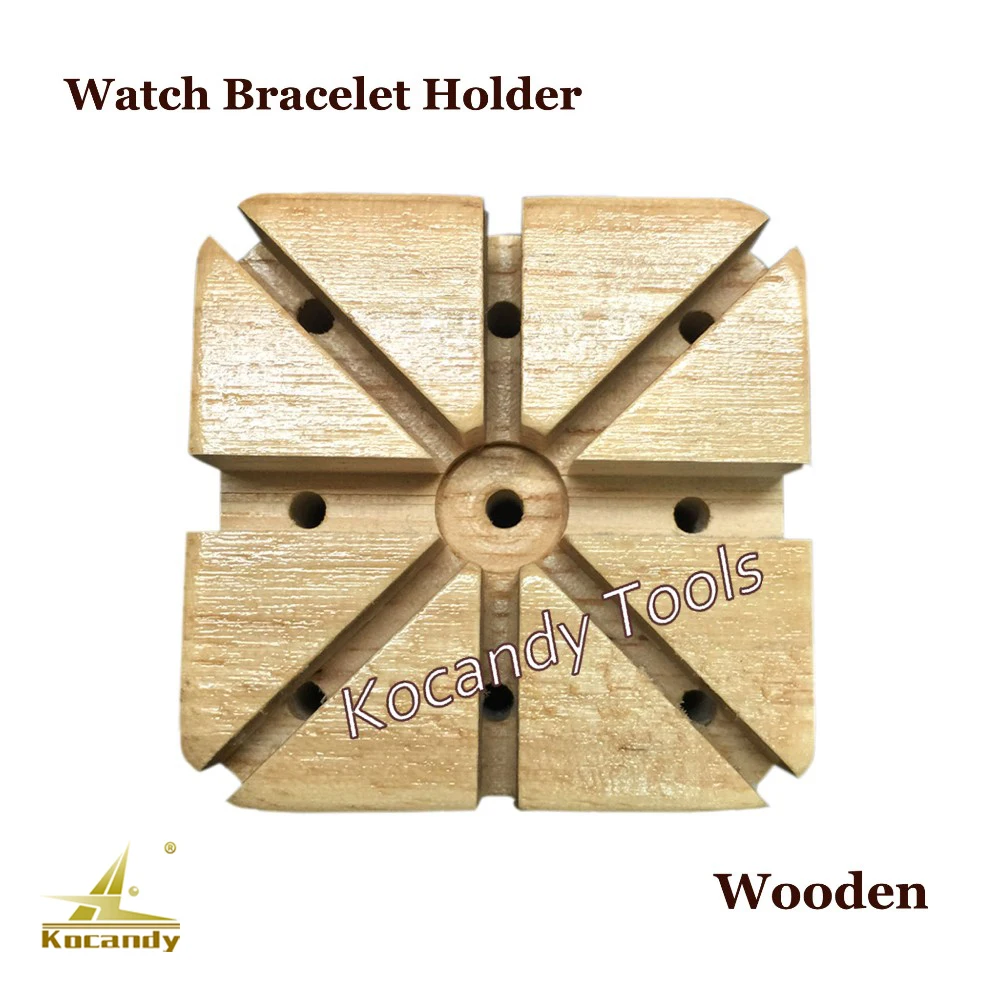 Wooden Watch Band Bracelet Strap Holder Link Pins Remover Watchmaker Repair Kit Tool