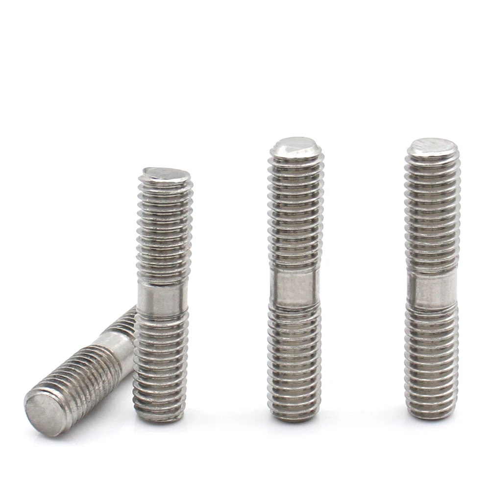 1-10PCS 304 Stainless Steel Double End Thread Stud Full Thread Extension Screw Rod Hardware Fastener M3 M4 M5 M6 M8 M10-M16